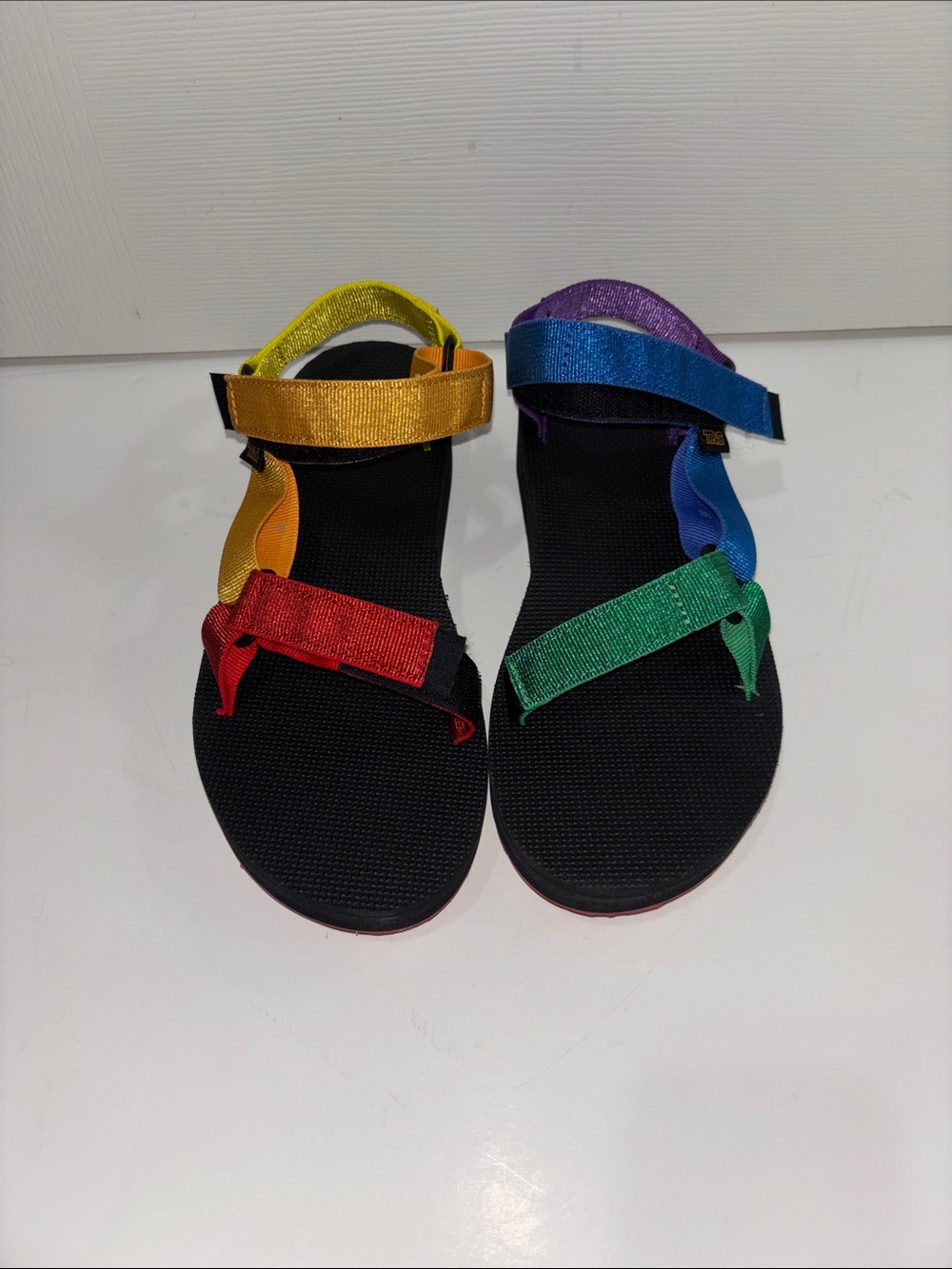 Teva Women's Rainbow Strap Sport Sandals - Black Footbed